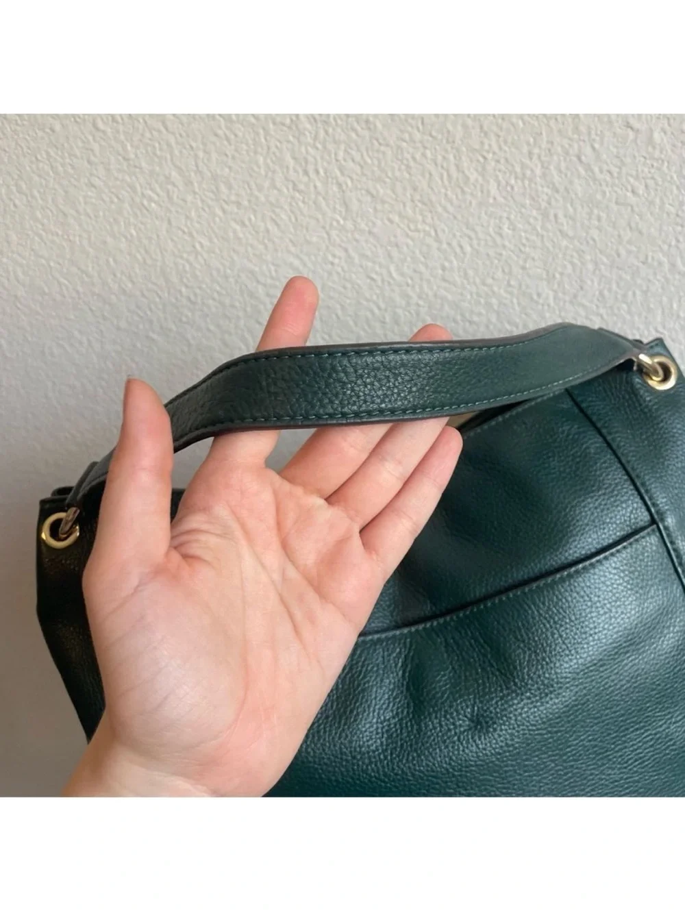 Michael Kors Green Leather Fulton Bedford Shoulder Bag Jet Set Selma